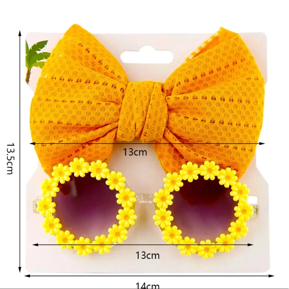 Kids headband and flower glasses set 1pcs
